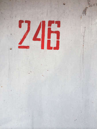 Number 246 on metallic grunge wallの素材