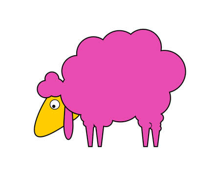 Pink sheep isolated on whiteのイラスト素材