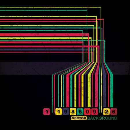 Retro grunge barcode background - vectorのイラスト素材
