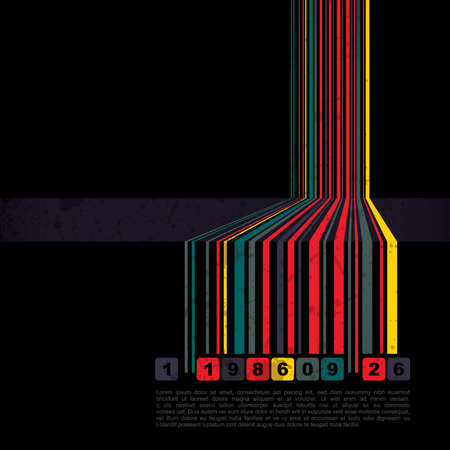 Retro grunge barcode background - vectorのイラスト素材