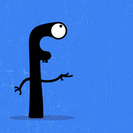 Letter f Monster on grunge background  vector illustrationのイラスト素材