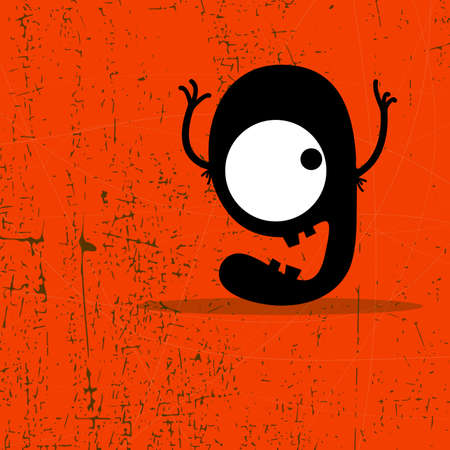 Letter g Monster on grunge background  vector illustrationのイラスト素材