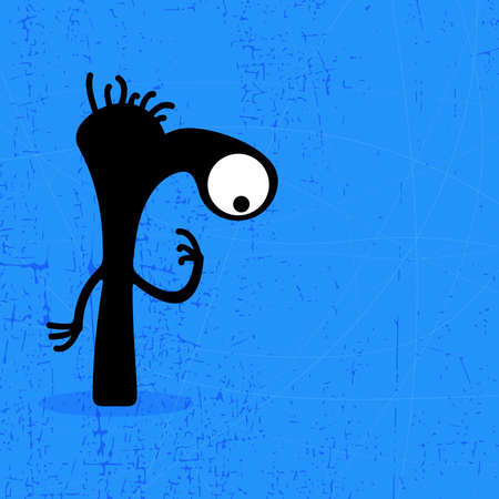 Letter r Monster on grunge background  vector illustrationのイラスト素材