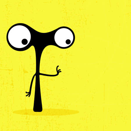 Letter T Monster on grunge background  vector illustrationのイラスト素材