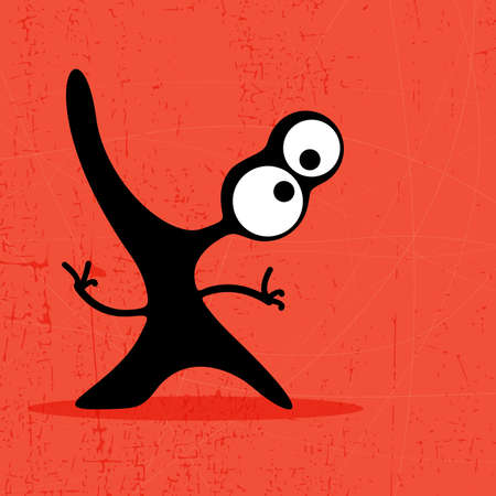 Letter X Monster on grunge background  vector illustrationのイラスト素材