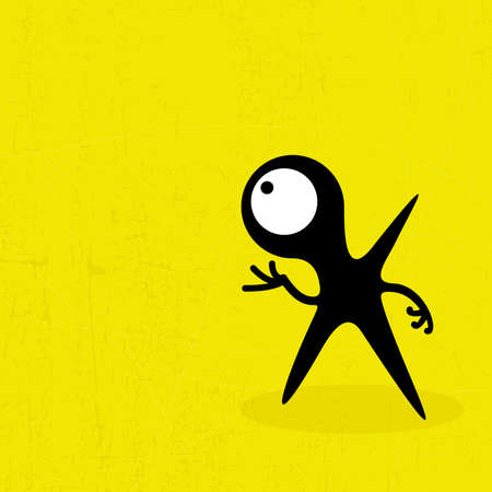 Letter x Monster on grunge background  vector illustrationのイラスト素材