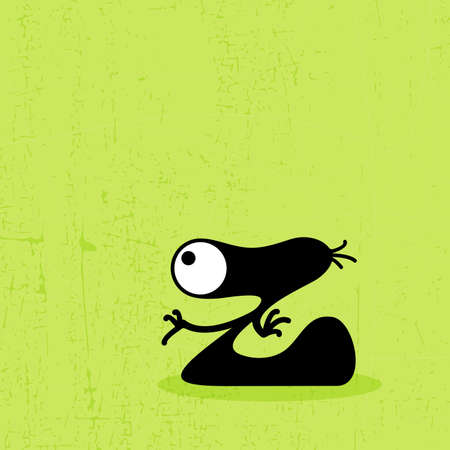 Letter z Monster on grunge background  vector illustrationのイラスト素材