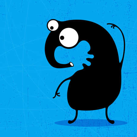Monster on grunge backgroundのイラスト素材