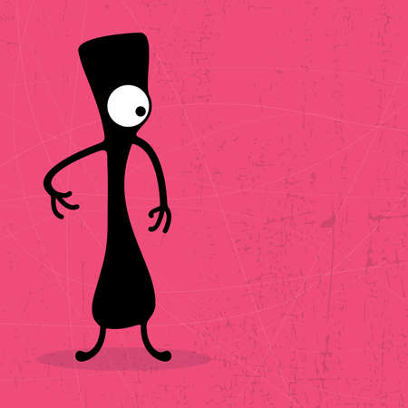 Monster on grunge backgroundのイラスト素材