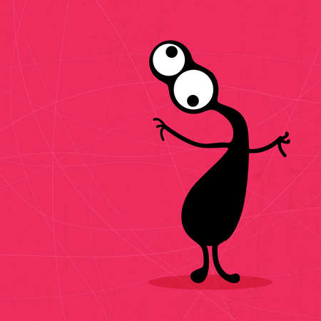Monster on grunge backgroundのイラスト素材