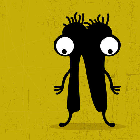 Monster on grunge backgroundのイラスト素材