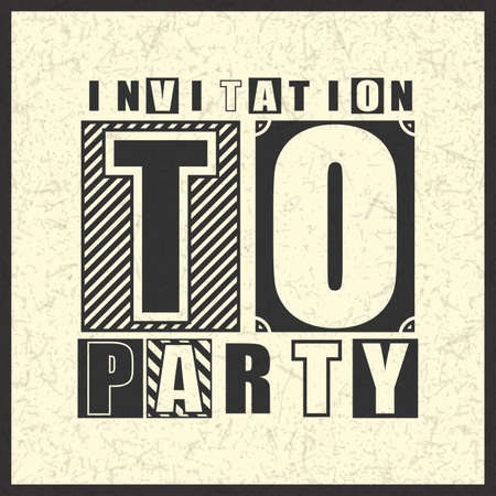 invitation to party card in vintage style on grunge background  vector illustrationのイラスト素材