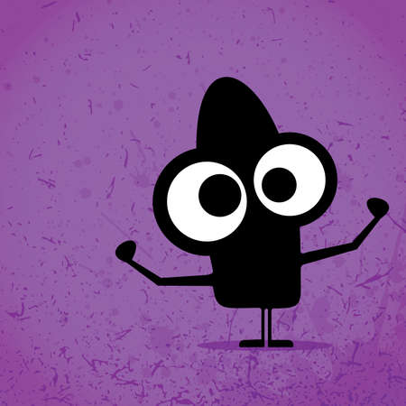 Monster on grunge backgroundのイラスト素材