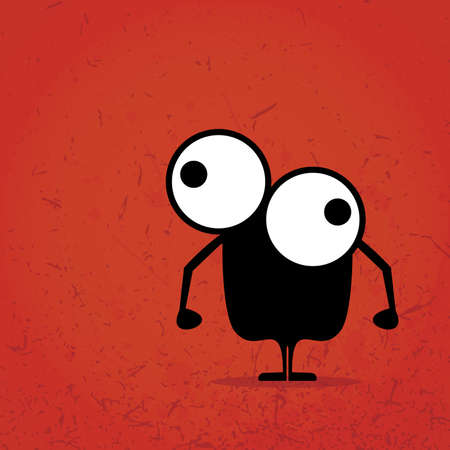 Monster on grunge backgroundのイラスト素材