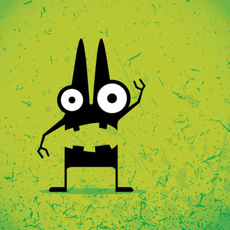 Monster on grunge backgroundのイラスト素材