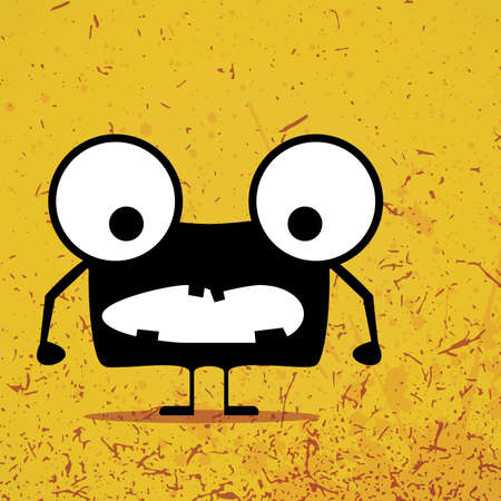Monster on grunge backgroundのイラスト素材