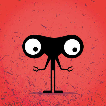 Monster on grunge backgroundのイラスト素材