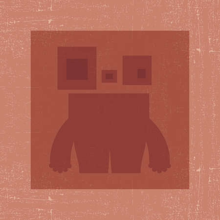 Monster on grunge backgroundのイラスト素材