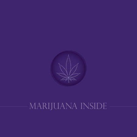 Cannabis leaf in circle. Vector illustrationのイラスト素材
