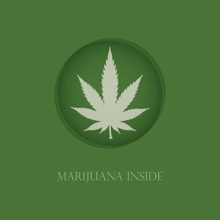 Cannabis leaf in circle. Vector illustrationのイラスト素材