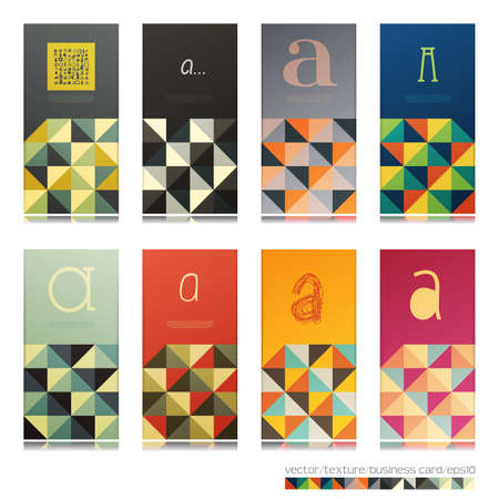 Decorative business card with alphabet element and geometric shapes. Vector illustrationのイラスト素材