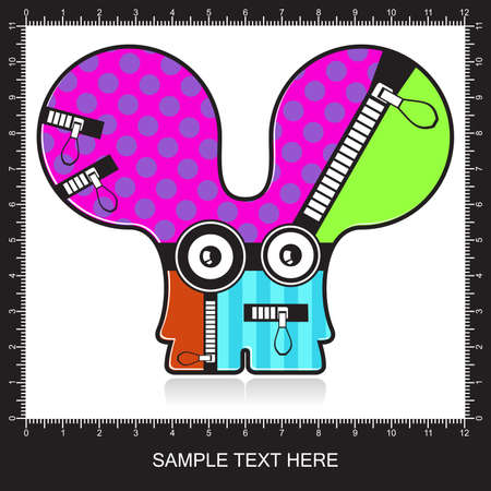 Colorful monster on white backgroundのイラスト素材