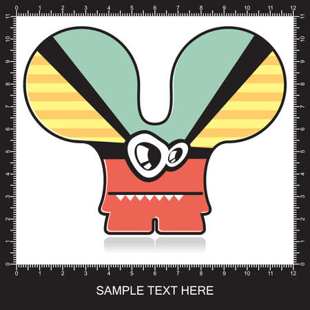 Colorful monster on white backgroundのイラスト素材