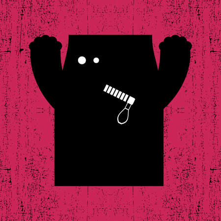 Monster on grunge backgroundのイラスト素材