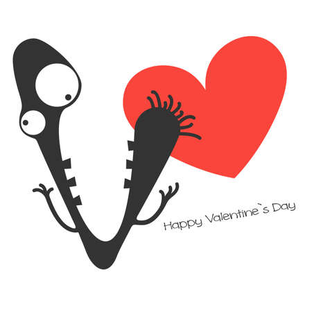 Monster with heartのイラスト素材