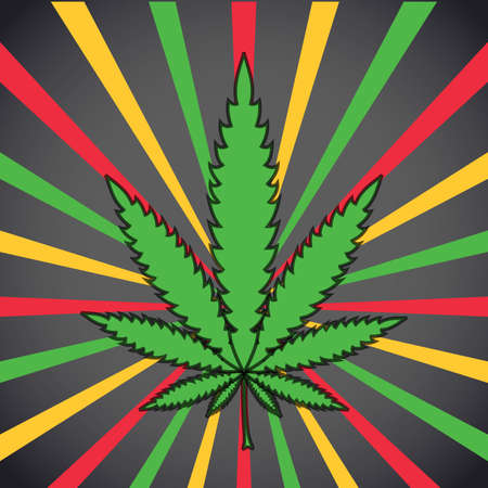 Cannabis leaf on grunge background