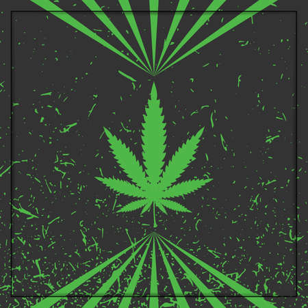 Cannabis leaf on grunge backgroundのイラスト素材