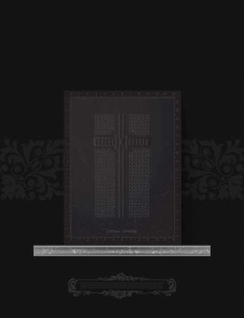 Mystical poster with map of Central cemetery, plane, map. Mystical geometric elements on floral background, banner, magic illustrationのイラスト素材