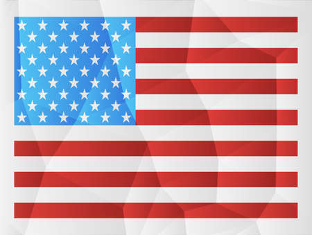 Flag of America,  on polygonal background, geometric shapes, vector illustrationのイラスト素材