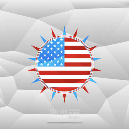Independence day of America, 4th July, on polygonal background, geometric shapes, vector illustrationのイラスト素材