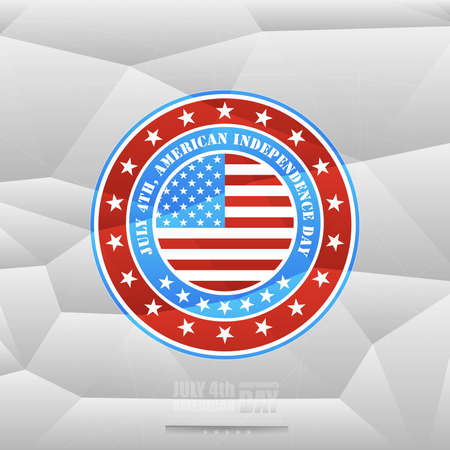 Independence day of America, 4th July, on polygonal background, geometric shapes, vector illustrationのイラスト素材