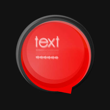 Red Chat bubble on black background. Message shape. Circle with space for text. web icon, vector illustrationのイラスト素材
