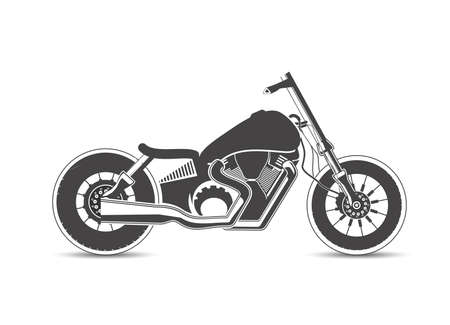 Old vintage bobber bike isolated on whiteのイラスト素材