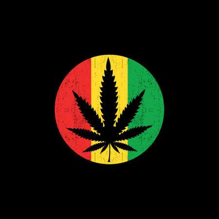 Cannabis leaf,  rastafarian background, vector illustrationのイラスト素材