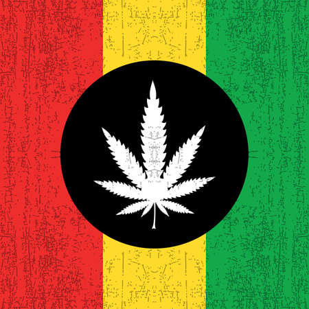 Cannabis leaf,  rastafarian background, vector illustrationのイラスト素材