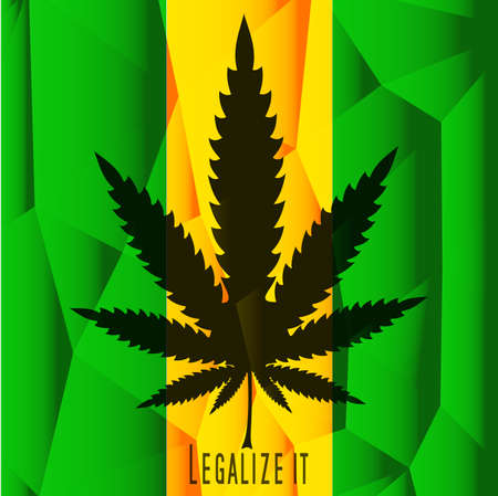 Cannabis leaf,  rastafarian background, vector illustrationのイラスト素材