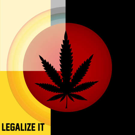Cannabis leaf,  rastafarian background, vector illustrationのイラスト素材