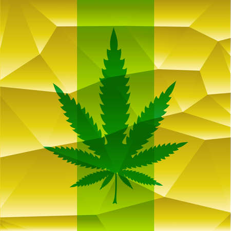 Cannabis leaf,  rastafarian background, vector illustrationのイラスト素材