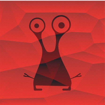Funny Monster polygonal background. Cartoon illustrationのイラスト素材