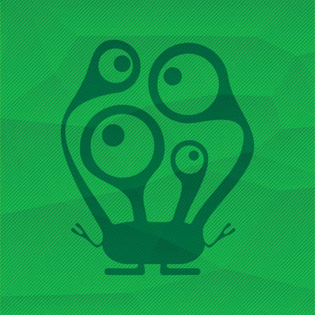 Funny Monster polygonal background. Cartoon illustrationのイラスト素材