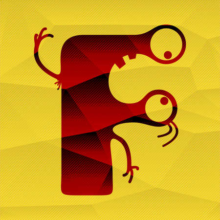 Funny Monster polygonal background. Cartoon illustrationのイラスト素材