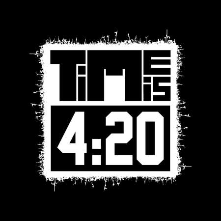 Time is 420 on black, vector illustration, rastafarian time,のイラスト素材