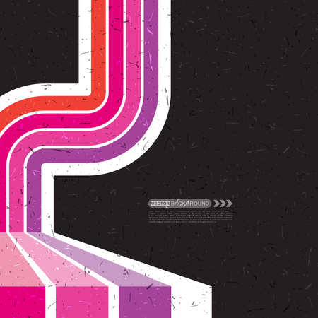 Retro color grunge background with lines. Vector illustrationのイラスト素材