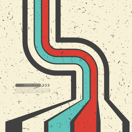 Retro color grunge background with lines. Vector illustrationのイラスト素材