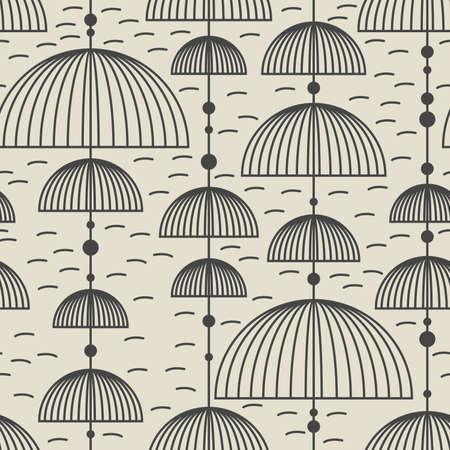 Decorative seamless pattern with different geometric shapes on desert yellow background. vector illustrationのイラスト素材