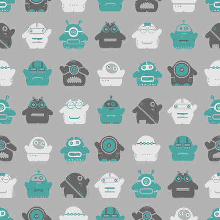 Funny monsters - seamless patternのイラスト素材